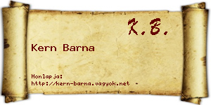 Kern Barna névjegykártya